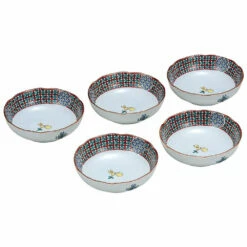 Kutani Ware Rabbit 5 Piece Small Bowl Set 12cm