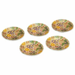 Kutani Ware Hanazume Floral 10cm Plate Set
