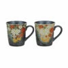 Kutani Ware Hanazume Floral Paired Mugs