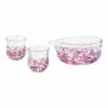 ADERIA Tsugaru Vidro Soda-Lime Glass Flower Paint Sakeware Set