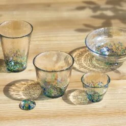 ADERIA Tsugaru Vidro Soda-Lime Glass Gold Leaf Paint Pair Sake Cups -Global Kitchen Japan Shop ADERIATsugaruVidroSoda LimeGlassGoldLeafPaintPairSakeCups 3