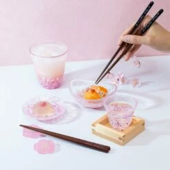 ADERIA Tsugaru Vidro Soda-Lime Glass Oval Sakura Bowl -Global Kitchen Japan Shop ADERIATsugaruVidroSoda LimeGlassOvalSakuraBowl