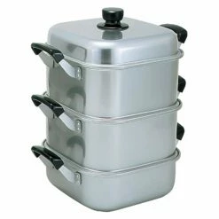 AKAO Aluminium Three-Tier Square Steamer