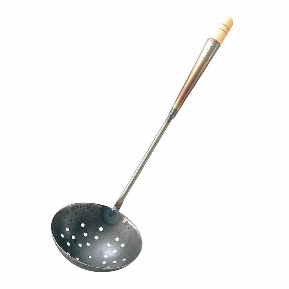 EBM Iron Perforated Wok Ladle 1 EBM Iron Perforated Wok Ladle