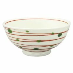 EBM Porcelain Tempered Rice Bowl Akasuji 11.5cm