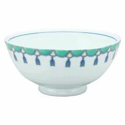 EBM Porcelain Tempered Rice Bowl Midori-youraku 11.5cm