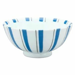EBM Porcelain Tempered Rice Bowl Sometsuke-tokusa 11.5cm