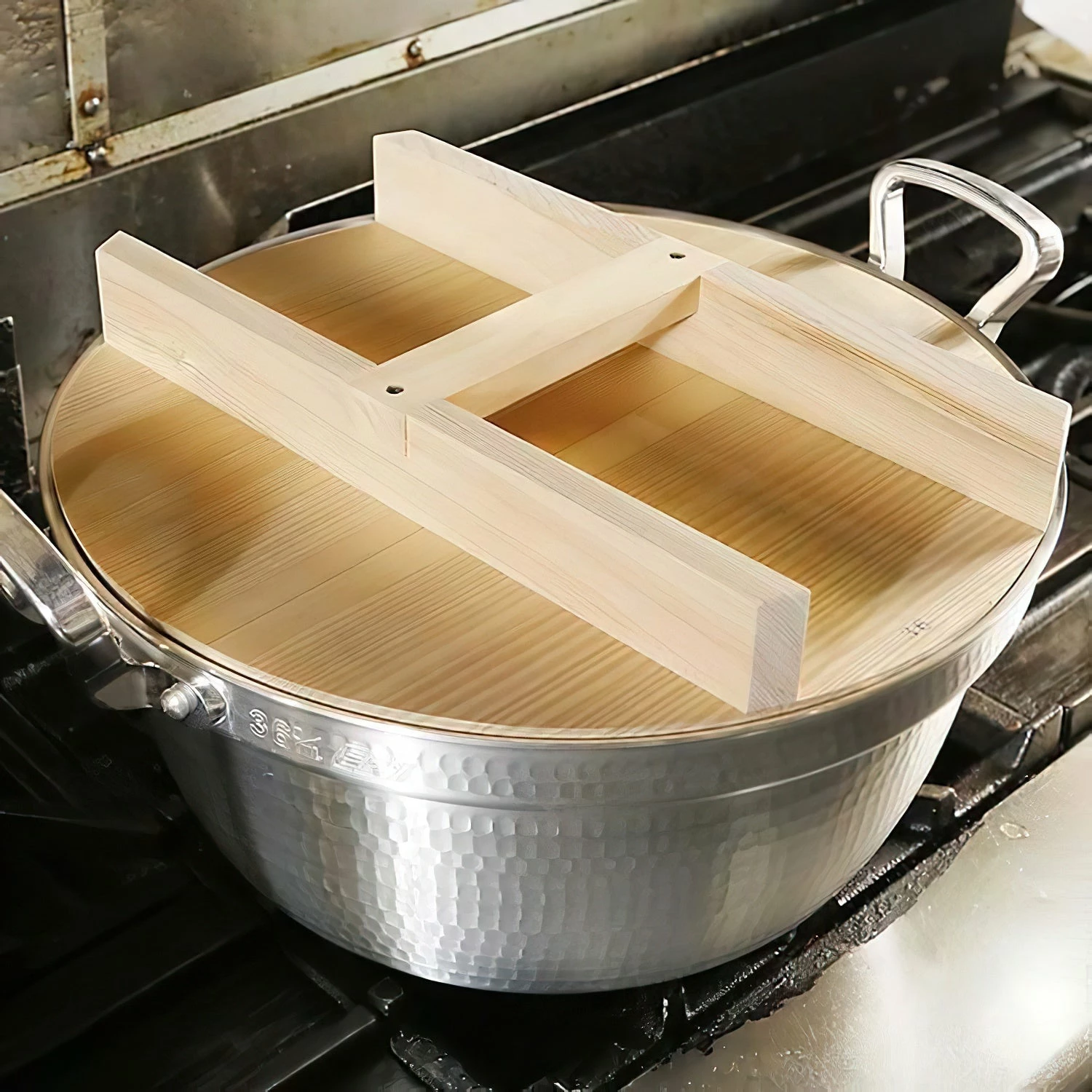 EBM Sawara Cypress Wooden H Shaped Lid 2 EBM Sawara Cypress Wooden H Shaped Lid - Image 2