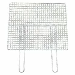 EBM Stainless Steel Chrome Plated Barbecue Grill Mesh Double Handle