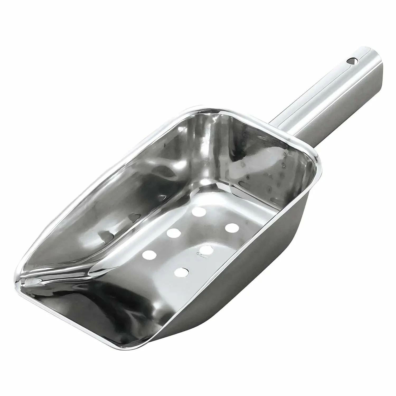 EBM Stainless Steel Perforated Ice Scoop 1 EBM Stainless Steel Perforated Ice Scoop