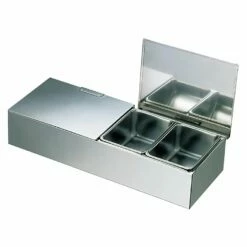 EBM Stainless Steel Yakumi Seasoning Container Double Cover Type