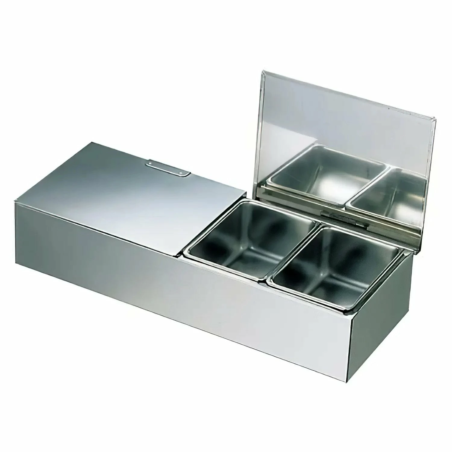 EBM Stainless Steel Yakumi Seasoning Container Double Cover Type 1 EBM Stainless Steel Yakumi Seasoning Container Double Cover Type