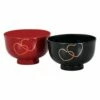 Echizen Shikki Makie Wood Couple Soup Bowls Heart