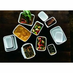 FUJIHORO Konte Enamel Shallow Food Container -Global Kitchen Japan Shop FUJIHOROKonteEnamelShallowFoodContainerKE S AB 17