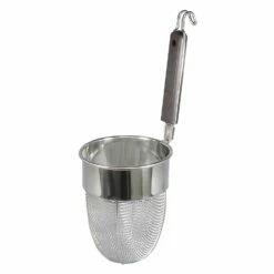 Fujiboshi Stainless Steel Deep Udon Tebo Noodle Strainer Round Base With Wooden Handle