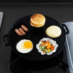 Gifu-Asahi Cast-Iron 6-Piece Obanyaki Pan (Tomoe Pattern) -Global Kitchen Japan Shop Gifu AsahiCast Iron6 PieceObanyakiPan TomoePattern 2
