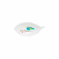 HAREKUTANI Porcelain Bird Leaf Small Plate Chopstick Rest -Global Kitchen Japan Shop HAREKUTANIPorcelainBirdLeafSmallPlateChopstickRest 4