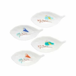 HAREKUTANI Porcelain Bird Leaf Small Plate Chopstick Rest -Global Kitchen Japan Shop HAREKUTANIPorcelainBirdLeafSmallPlateChopstickRest 5