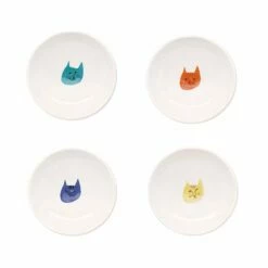 HAREKUTANI Porcelain Cat Small Plate Set (4 Plates)
