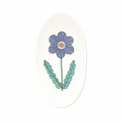 HAREKUTANI Porcelain Single Flower Small Oval Plate -Global Kitchen Japan Shop HAREKUTANIPorcelainSingleFlowerSmallOvalPlate 3
