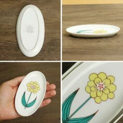 HAREKUTANI Porcelain Single Flower Small Oval Plate -Global Kitchen Japan Shop HAREKUTANIPorcelainSingleFlowerSmallOvalPlate 6