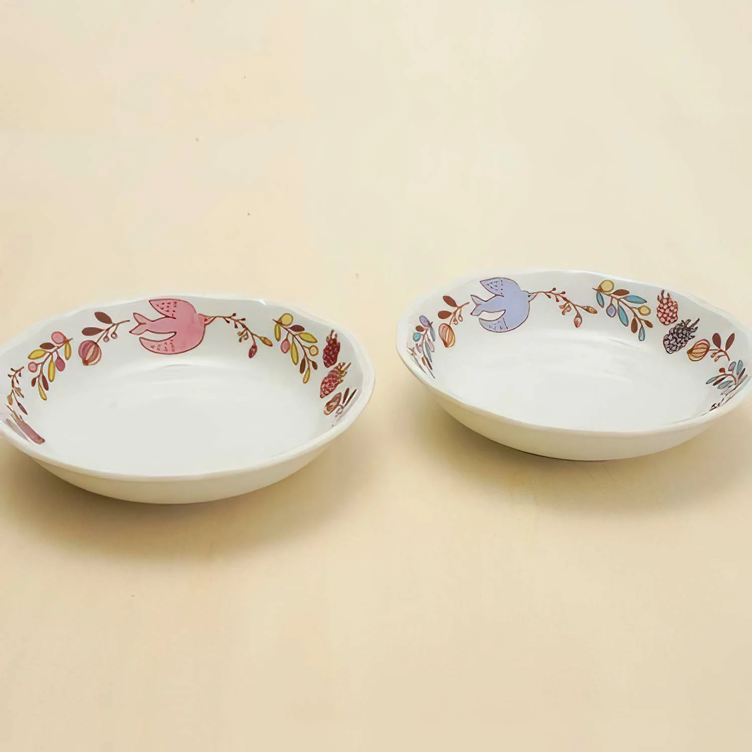 HAREKUTANI Porcelain Tree Nuts Bird Bowl 3 HAREKUTANI Porcelain Tree Nuts Bird Bowl - Image 3