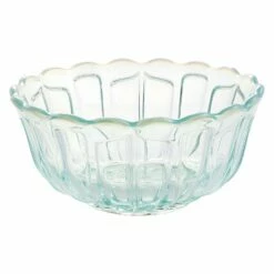 Hirota Glass Yukinohana Soda-Lime Glass Blue Shallow Bowl