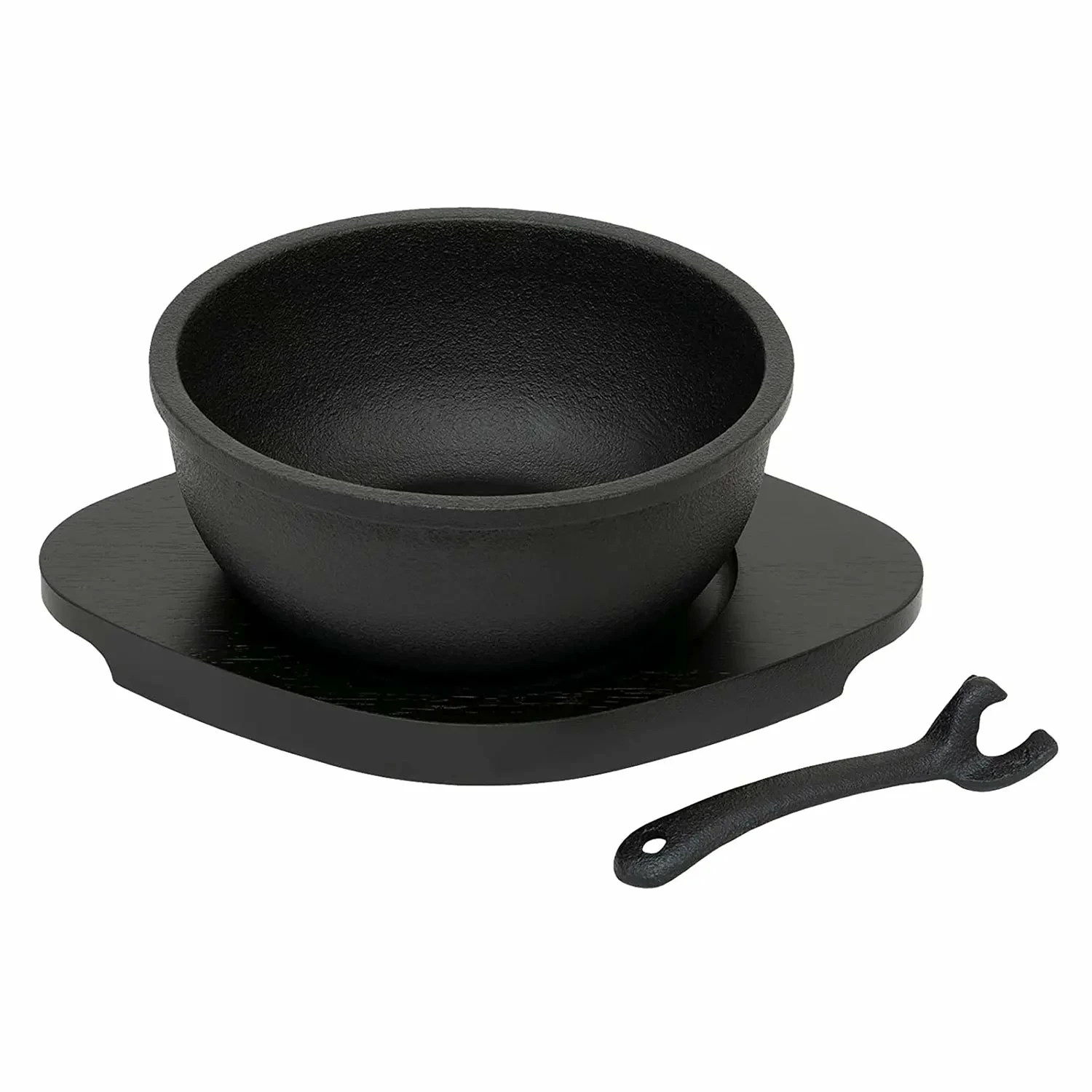 Ikenaga Induction Cast-Iron Bibimbap Bowl With Wood Base 1 Ikenaga Induction Cast-Iron Bibimbap Bowl With Wood Base