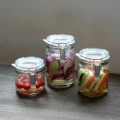 Ishizuka Glass Soda Glass Antibacterial Sealed Storage Jar 9 Ishizuka Glass Soda Glass Antibacterial Sealed Storage Jar -Global Kitchen Japan Shop IshizukaGlassSodaGlassAntibacterialSealedStorageJarM 6687 4