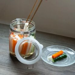 Ishizuka Glass Soda Glass Antibacterial Sealed Storage Jar 11 Ishizuka Glass Soda Glass Antibacterial Sealed Storage Jar -Global Kitchen Japan Shop IshizukaGlassSodaGlassAntibacterialSealedStorageJarM 6687 5