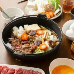 Iwachu Nambu Cast Iron Sukiyaki Pan With Handle -Global Kitchen Japan Shop IwachuNambuCastIronSukiyakiPanwithHandle 3 cf35f782 2112 4951 a054 a4b75e18dfb3