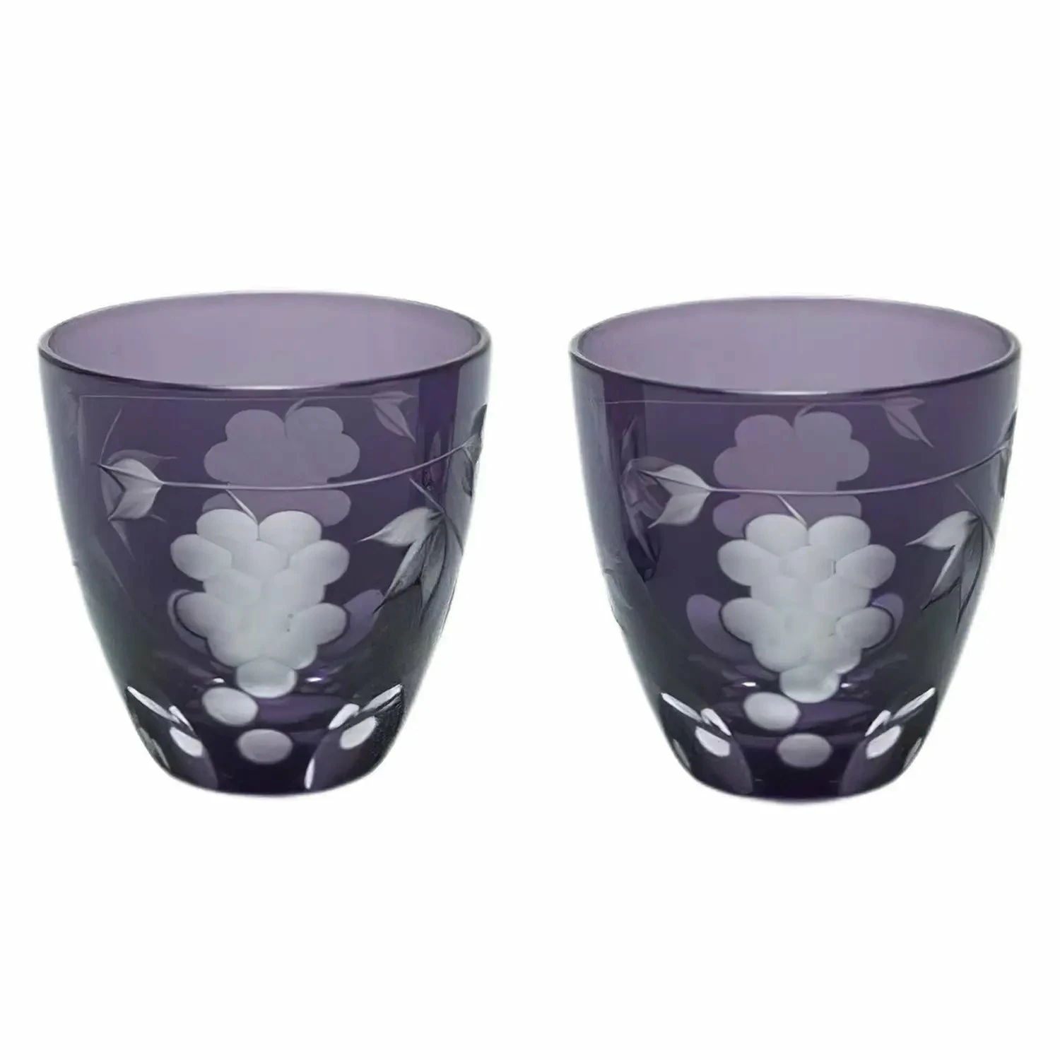 KIMOTO GLASS TOKYO Edo Kiriko Pair Sake Cup Grapes 1 KIMOTO GLASS TOKYO Edo Kiriko Pair Sake Cup Grapes