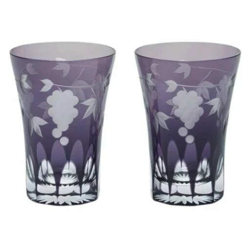 KIMOTO GLASS TOKYO Edo Kiriko Pair Tumbler Grapes 5 KIMOTO GLASS TOKYO Edo Kiriko Pair Tumbler Grapes -Global Kitchen Japan Shop KIMOTOGLASSTOKYOEdoKirikoPairTumblerGrapes3805