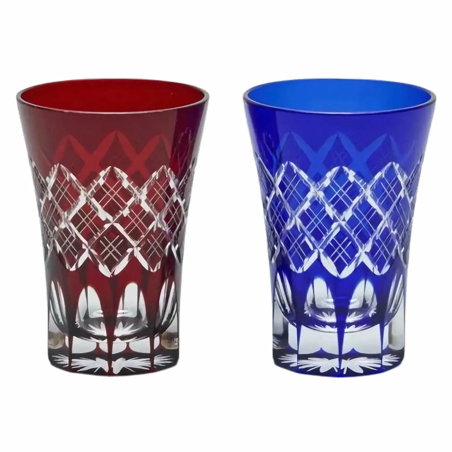 KIMOTO GLASS TOKYO Edo Kiriko Pair Tumbler Layered Yarai 1 KIMOTO GLASS TOKYO Edo Kiriko Pair Tumbler Layered Yarai