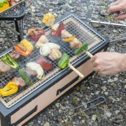 Kaginushi Charcoal Konro Grill With Mesh Net - Medium -Global Kitchen Japan Shop KaginushiCharcoalKonroGrillwithMeshNet Medium 6