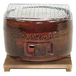 Kinka Ceramic Brown Charcoal Konro Grill