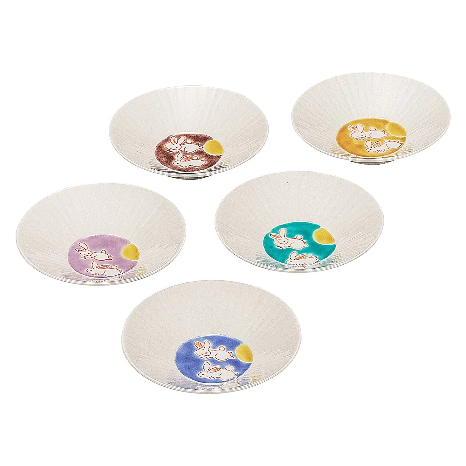 Kutani Ware Porcelain Shallow Bowl Moon Rabbit 1 Kutani Ware Porcelain Shallow Bowl Moon Rabbit