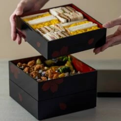 Miyamoto ABS Resin 3-Tier Jubako Box Sakura -Global Kitchen Japan Shop MiyamotoPlastic3 TierJubakoBoxSakura 3