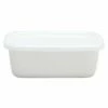 Noda Horo White Series Enamel Rectangle Deep Food Containers With Lid