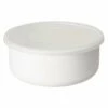Noda Horo White Series Enamel Round Food Containers With Lid