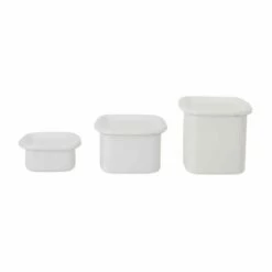 Noda Horo White Series Enamel Square Food Containers With Enamel Lid -Global Kitchen Japan Shop NodaHoroWhiteSeriesEnamelSquareFoodContainerswithEnamelLid 4