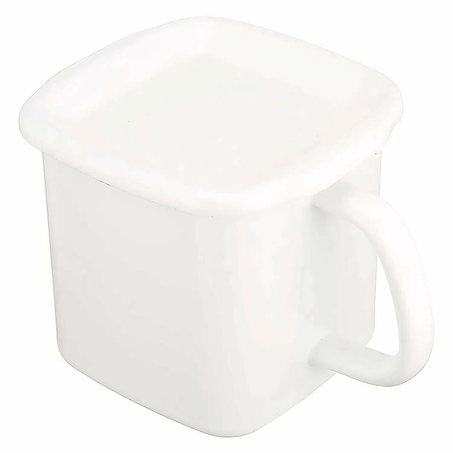 Noda Horo White Series Enamel Square Food Containers With Handle And Enamel Lid 1.2L 1 Noda Horo White Series Enamel Square Food Containers With Handle And Enamel Lid 1.2L
