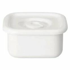 Noda Horo White Series Enamel Square Food Containers With Sealed Lid