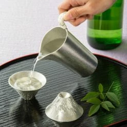 Nousaku Hand-Crafted Cast Tinware Mount Fuji Cold Sake Guinomi Cup 40ml -Global Kitchen Japan Shop NousakuHand CraftedCastTinwareMountFujiColdSakeGuinomiCup40ml 2 1a279be5 d97d 4a9a a265 373319612daf