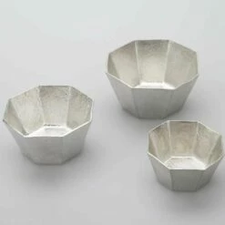 Nousaku Tinware Small Bowl Kuzushi Ori -Global Kitchen Japan Shop NousakuTinwareSmallBowlKuzushiOri 4