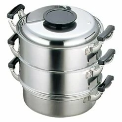 PEACH BRAND Stainless Steel Three-Tier Steamer