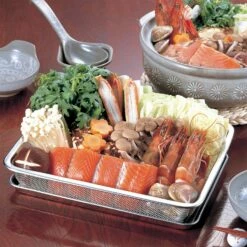 Three Snow Stainless Steel Rectangle Deep Mesh Colander (6.5 Mesh) -Global Kitchen Japan Shop Shin EtsuStainlessSteelRectangleDeepMeshColander 6.5Mesh 3
