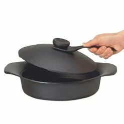 Sori Yanagi Cast Iron Induction Grill Pan 22cm With Lid & Fork -Global Kitchen Japan Shop SoriYanagiCastIronInductionGrillPan22cmwithLid Fork 3