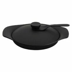 Sori Yanagi Cast Iron Induction Oil Pan Griddle 22cm With Lid & Fork