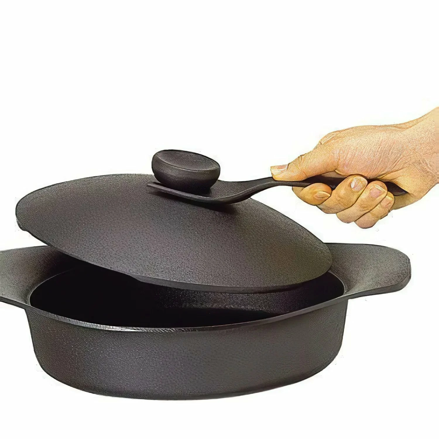 Sori Yanagi Cast Iron Induction Shallow Casserole 22cm With Lid & Fork 3 Sori Yanagi Cast Iron Induction Shallow Casserole 22cm With Lid & Fork - Image 3